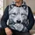 White Wolf and Rose Portrait for Bold Nature Lovers and Winter Nights All-over Print Hoodie (Lightweight) - 6