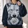 White Wolf and Rose Portrait for Bold Nature Lovers and Winter Nights All-over Print Hoodie (Lightweight) - 2