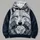 White Wolf and Rose Portrait for Bold Nature Lovers and Winter Nights All-over Print Hoodie (Lightweight) - 4