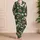 White Crane And Radiating Fan Motifs For Serene Coastal Getaways And Relaxed Evenings Satin Pajamas Set - 4