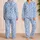 Light Blue Leopard Spots for Relaxed Summer Lounging and Easy Weekend Getaways at Home Satin Pajamas Set - 2