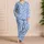 Light Blue Leopard Spots for Relaxed Summer Lounging and Easy Weekend Getaways at Home Satin Pajamas Set - 4