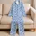 Light Blue Leopard Spots for Relaxed Summer Lounging and Easy Weekend Getaways at Home Satin Pajamas Set - 5