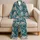 Blue White Tiger and Gold Scrolls for Mystical Lounging and Relaxed Evenings at Home Satin Pajamas Set - 5