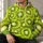 Lime Green Kiwi Slice Motif For Fresh Everyday Street Style Wear All-over Print Hoodie (Lightweight) - 6