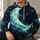 Green Crescent Moon Beneath Starlit Clouds for Dreamy Nighttime Style and Daily Wear All-over Print Hoodie (Lightweight) - 6