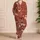 Vintage Rust Hearts for Cozy Valentine Evenings and Romantic Everyday Style for Him Satin Pajamas Set - 4