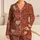 Vintage Rust Hearts for Cozy Valentine Evenings and Romantic Everyday Style for Him Satin Pajamas Set - 1