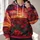 Crimson Tulip Sunset Field for Evening Outings and Bold Nature Lovers Who Love Color All-over Print Hoodie (Lightweight) - 2