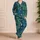Peacock Feather Motifs for Relaxed Evenings and Colorful Weekend Lounging at Home Satin Pajamas Set - 4