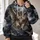 Owl in Moonlit Flight with Small Birds for Nature Lovers and Night Sky Enthusiasts All-over Print Hoodie (Lightweight) - 2