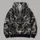 Black Dragon Face With Silver Flames For Bold Everyday Fantasy Style All-over Print Hoodie (Lightweight) - 5