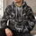 Black Dragon Face With Silver Flames For Bold Everyday Fantasy Style All-over Print Hoodie (Lightweight) - 6
