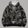 Black Dragon Face With Silver Flames For Bold Everyday Fantasy Style All-over Print Hoodie (Lightweight) - 4