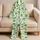 Watercolor Four-Leaf Clover Starbursts for Cheerful Summer Getaways and Relaxed Days Satin Pajamas Set - 5