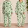 Watercolor Four-Leaf Clover Starbursts for Cheerful Summer Getaways and Relaxed Days Satin Pajamas Set - 2