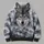 Realistic Wolf and Misty Mountain Forest Scene for Wilderness Weekend Adventures All-over Print Hoodie (Lightweight) - 5