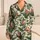 Tropical Banana Leaves and Scarlet Blooms for Relaxed Island Getaways and Beach Days Satin Pajamas Set - 1