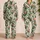 Tropical Banana Leaves and Scarlet Blooms for Relaxed Island Getaways and Beach Days Satin Pajamas Set - 2