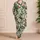 Tropical Banana Leaves and Scarlet Blooms for Relaxed Island Getaways and Beach Days Satin Pajamas Set - 4