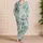 Aqua Botanical Garden Florals for Breezy Summer Lounging and Relaxed Home Days Satin Pajamas Set - 4