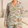 Colorful Dinosaur Sketches for Cozy Bedtime and Relaxed Family Weekends Satin Pajamas Set - 1