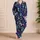 Gothic Skull And Violet Blooms For Spooky Halloween Nights And Cozy Autumn Evenings Satin Pajamas Set - 4