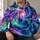 Iridescent Cosmic Vortex With Sparkling Stardust For Bold Everyday Street Style All-over Print Hoodie (Lightweight) - 6