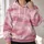 Rose Pink Abstract Brushstroke Texture for Casual Spring Autumn Outings and Everyday Wear All-over Print Hoodie (Lightweight) - 2