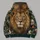 Regal Lion Portrait and Vintage Botanicals for Confident Everyday Casual Wear All-over Print Hoodie (Lightweight) - 5
