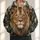 Regal Lion Portrait and Vintage Botanicals for Confident Everyday Casual Wear All-over Print Hoodie (Lightweight) - 1