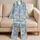 Cute Blue Bear Faces for Cozy Bedtime Comfort and Relaxing Nights at Home All Year Satin Pajamas Set - 5