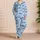 Blue Shark Ocean Life for Relaxed Coastal Evenings, Beach Lovers and Weekend Lounging Satin Pajamas Set - 4
