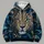 Blue-Eyed Leopard Face And Botanical Scrollwork For Bold Nature-Loving Style All-over Print Hoodie (Lightweight) - 4