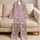 Dusty Rose Moon And Star Motif For Cozy Autumn Winter Nights And Relaxing Evenings Satin Pajamas Set - 5