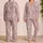 Dusty Rose Moon And Star Motif For Cozy Autumn Winter Nights And Relaxing Evenings Satin Pajamas Set - 2