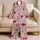 Burgundy Poppies And Blush Peonies For Cozy Cottage Evenings And Relaxed Lounging Satin Pajamas Set - 5