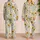 Sunflowers, Honeybees and Lavender for Cozy Lounging at Home, Women's Botanical Style Satin Pajamas Set - 2