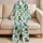 Playful Green Cat Faces for Cozy Evenings and Whimsical Relaxed Lounging at Home Satin Pajamas Set - 5