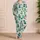 Playful Green Cat Faces for Cozy Evenings and Whimsical Relaxed Lounging at Home Satin Pajamas Set - 4