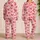 Red Ribbon Bows on Blush Pink for Romantic Springtime Gifting Satin Pajamas Set - 2