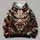 Ornate Horned Demon Mask for Dark Alternative Streetwear and Halloween Night Out All-over Print Hoodie (Lightweight) - 4