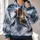 Orange Snowmobile Rider in Powder for Winter Adventure and Trail-Riding Enthusiasts All-over Print Hoodie (Lightweight) - 2