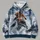 Orange Snowmobile Rider in Powder for Winter Adventure and Trail-Riding Enthusiasts All-over Print Hoodie (Lightweight) - 4