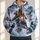 Orange Snowmobile Rider in Powder for Winter Adventure and Trail-Riding Enthusiasts All-over Print Hoodie (Lightweight) - 1