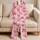 Pink Hibiscus Blooms for Romantic Spring Escapes and Easter Gifting and Sunny Getaways Satin Pajamas Set - 5