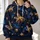 Golden Bees Among Midnight Stars for Everyday Nature Lovers and Cosmic Daydreamers All-over Print Hoodie (Lightweight) - 2
