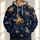 Golden Bees Among Midnight Stars for Everyday Nature Lovers and Cosmic Daydreamers All-over Print Hoodie (Lightweight) - 1