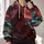 Crimson Grim Reaper at Sea Sunset for Dark Fantasy Fans and Halloween Nights All-over Print Hoodie (Lightweight) - 2