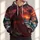 Crimson Grim Reaper at Sea Sunset for Dark Fantasy Fans and Halloween Nights All-over Print Hoodie (Lightweight) - 1
